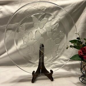 🦋 HOYA • Vintage Crystal Serving Plate